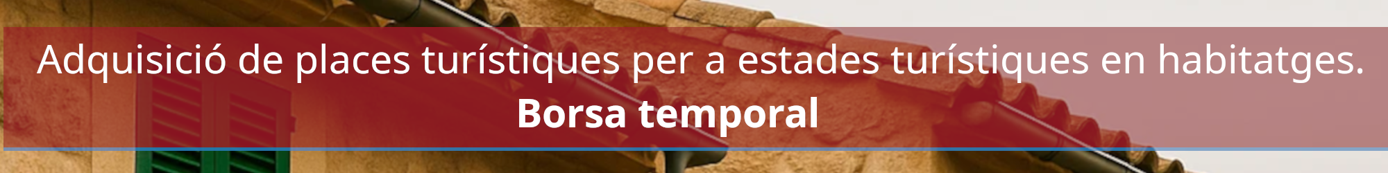 Adquisició de places turístiques per a estades turístiques en habitatges. Borsa temporal